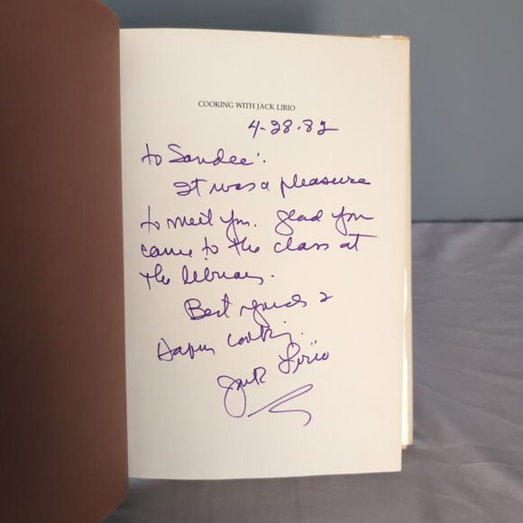 Cooking with Jack Lirio Hardcover SIGNED Cookbook 1982 - Picture 3 of 16